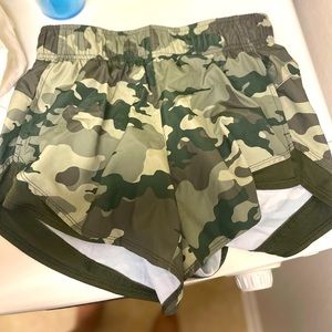 Camo running shorts